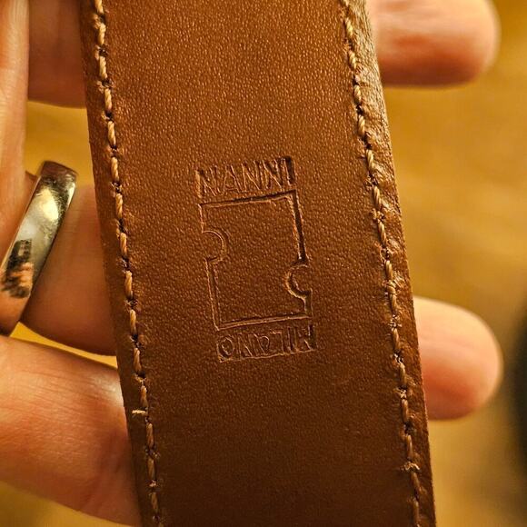 Nanni Milano Made in Italy Brown woven 80/32 belt. Artzy. Boho. Cottagecore - Picture 5 of 15